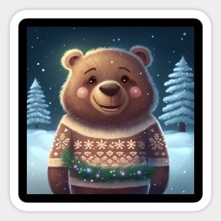 Cute Christmas bear Sticker